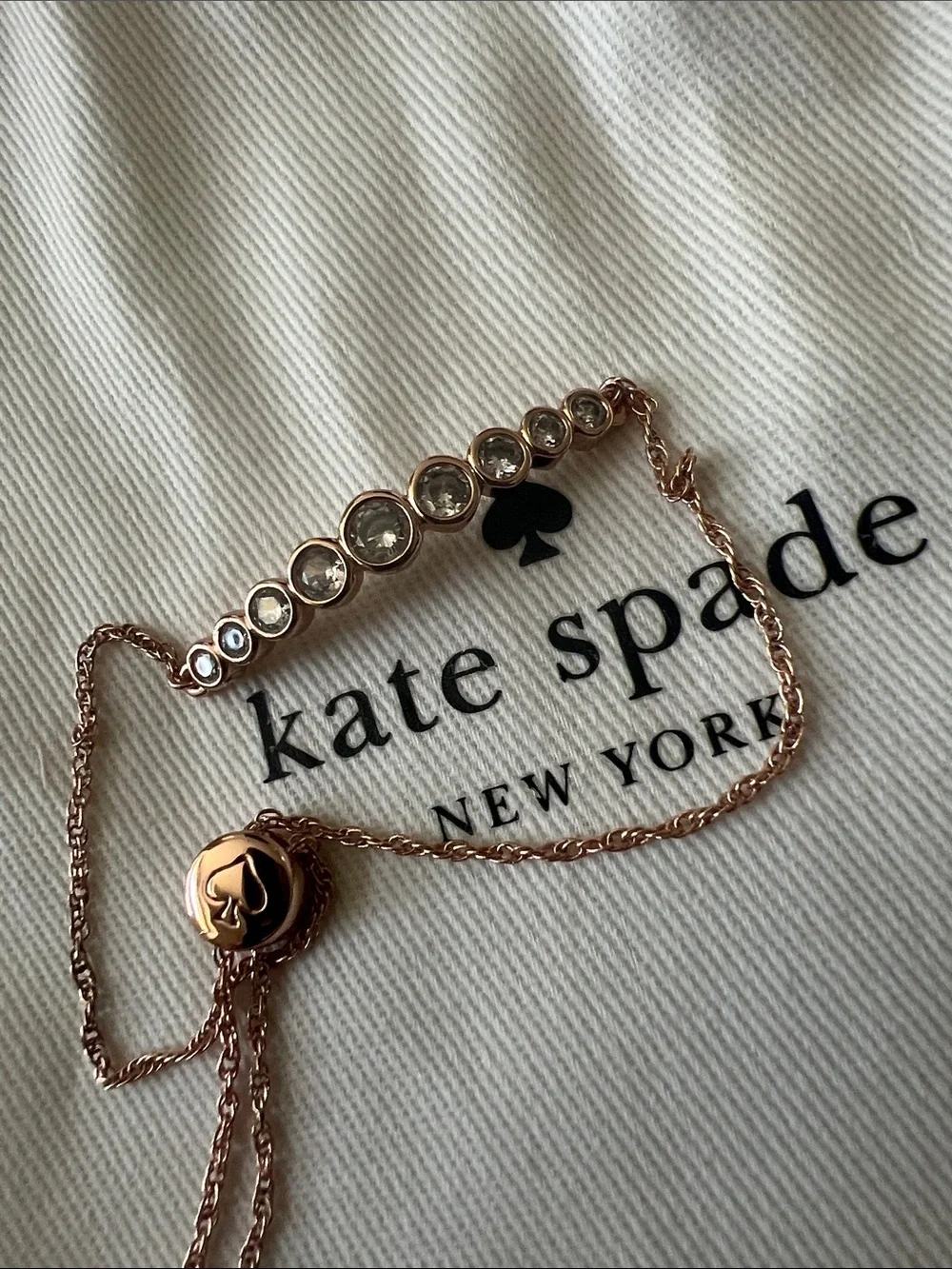 kate spade Rose Gold Bow Bangle Bracelet AND CZ chain bracelet Set - Picture 4 of 8